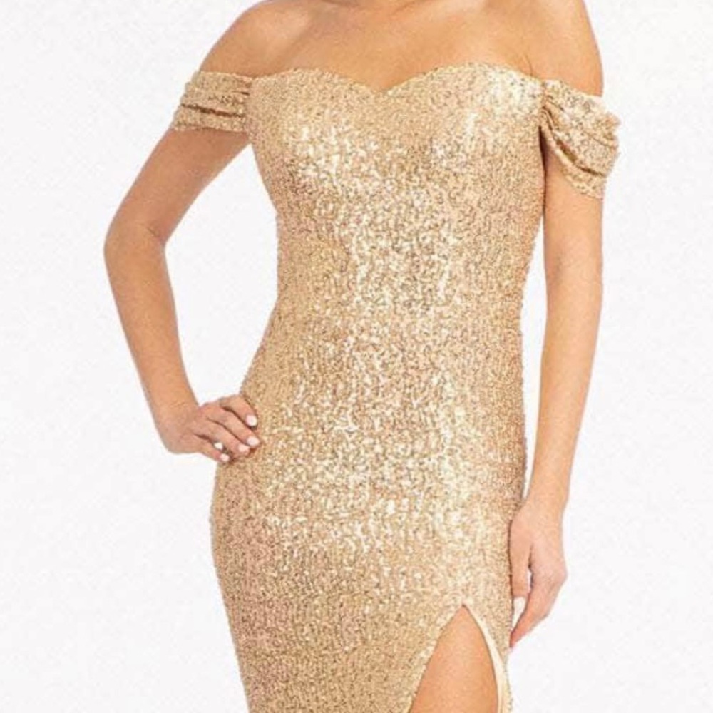 Elizabeth K GL3064 - Off Shoulder Sleeve Mermaid Dress